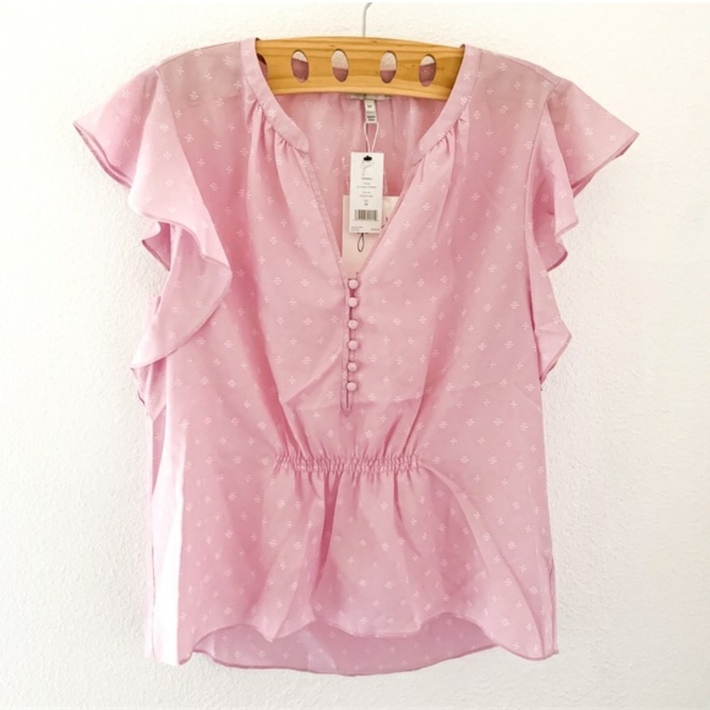 NWT! Joie Flutter Sleeves Pink Coquette Aesthetic S